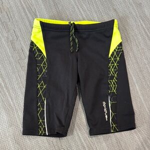 Kids Black and Yellow Swim Shorts